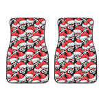 Christmas Santa Skull Pattern Print Front Car Floor Mats