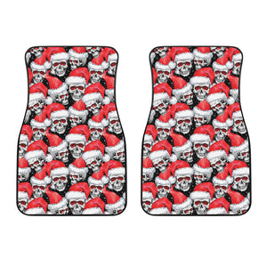 Christmas Santa Skull Pattern Print Front Car Floor Mats