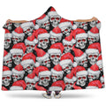 Christmas Santa Skull Pattern Print Hooded Blanket