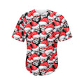 Christmas Santa Skull Pattern Print Men's Baseball Jersey