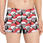 Christmas Santa Skull Pattern Print Men's Boxer Briefs