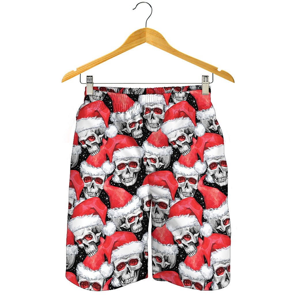 Christmas Santa Skull Pattern Print Men's Shorts