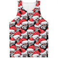 Christmas Santa Skull Pattern Print Men's Tank Top