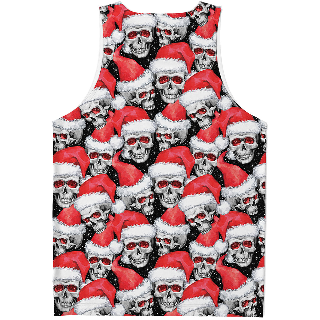 Christmas Santa Skull Pattern Print Men's Tank Top