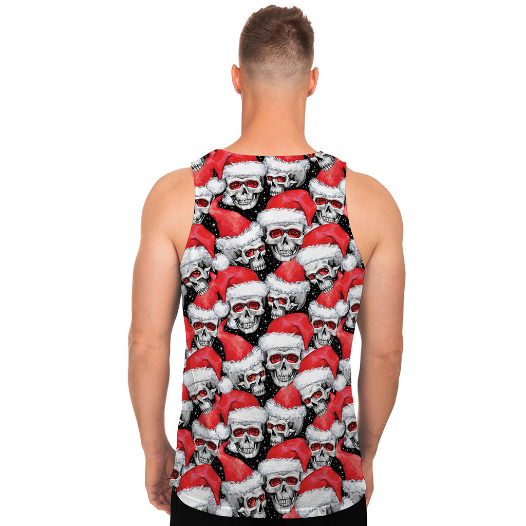 Christmas Santa Skull Pattern Print Men's Tank Top