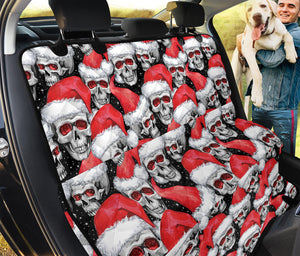 Christmas Santa Skull Pattern Print Pet Car Back Seat Cover