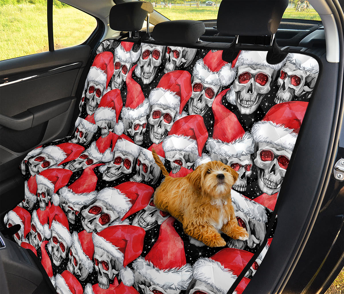 Christmas Santa Skull Pattern Print Pet Car Back Seat Cover