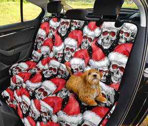 Christmas Santa Skull Pattern Print Pet Car Back Seat Cover