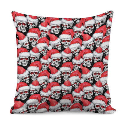 Christmas Santa Skull Pattern Print Pillow Cover