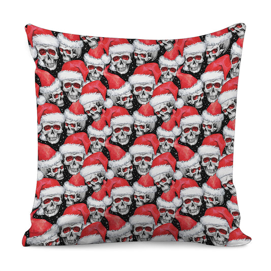 Christmas Santa Skull Pattern Print Pillow Cover