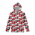 Christmas Santa Skull Pattern Print Pullover Hoodie