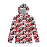 Christmas Santa Skull Pattern Print Pullover Hoodie
