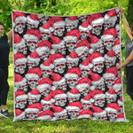 Christmas Santa Skull Pattern Print Quilt