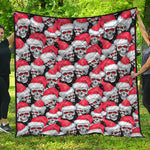 Christmas Santa Skull Pattern Print Quilt