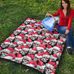 Christmas Santa Skull Pattern Print Quilt