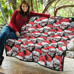 Christmas Santa Skull Pattern Print Quilt