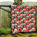 Christmas Santa Skull Pattern Print Quilt