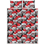 Christmas Santa Skull Pattern Print Quilt Bed Set