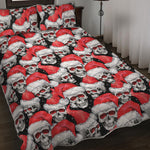 Christmas Santa Skull Pattern Print Quilt Bed Set