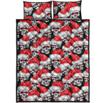 Christmas Santa Skull Pattern Print Quilt Bed Set