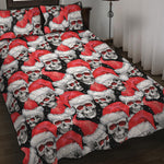 Christmas Santa Skull Pattern Print Quilt Bed Set