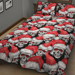 Christmas Santa Skull Pattern Print Quilt Bed Set