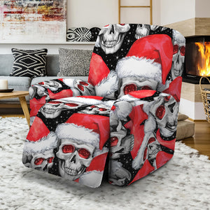 Christmas Santa Skull Pattern Print Recliner Slipcover