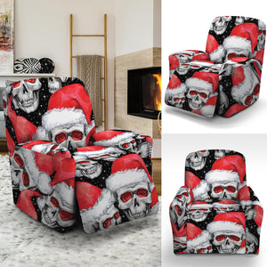 Christmas Santa Skull Pattern Print Recliner Slipcover