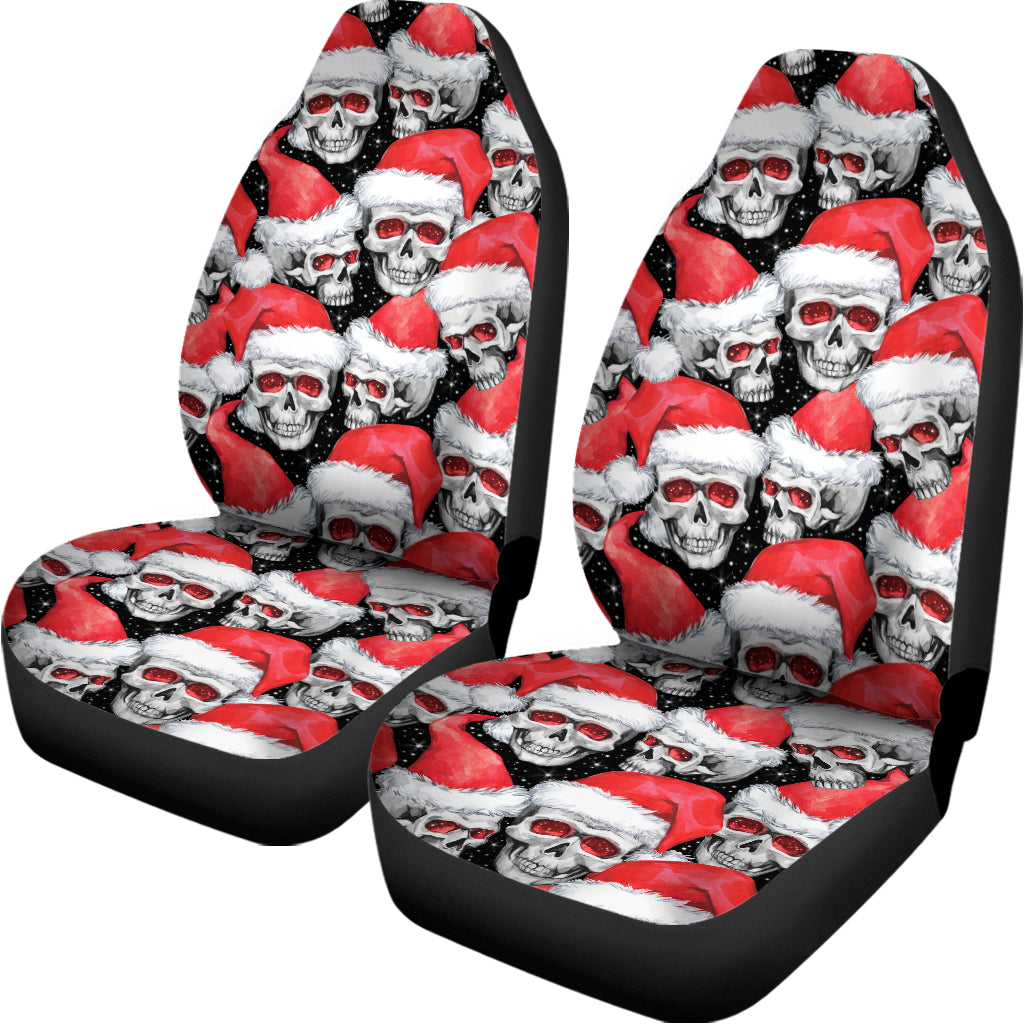 Christmas Santa Skull Pattern Print Universal Fit Car Seat Covers