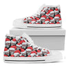 Christmas Santa Skull Pattern Print White High Top Shoes