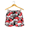 Christmas Santa Skull Pattern Print Women's Shorts