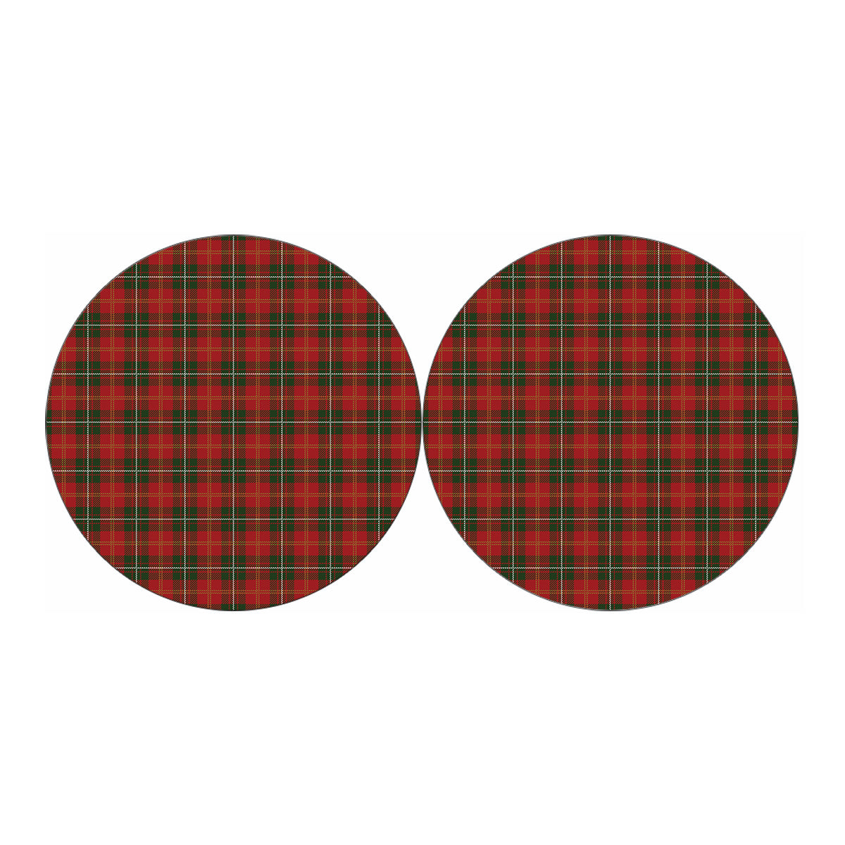 Christmas Scottish Tartan Pattern Print Car Coasters