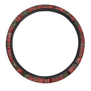 Christmas Scottish Tartan Pattern Print Car Steering Wheel Cover