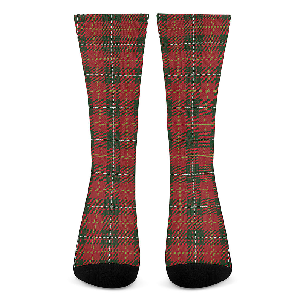 Christmas Scottish Tartan Pattern Print Crew Socks