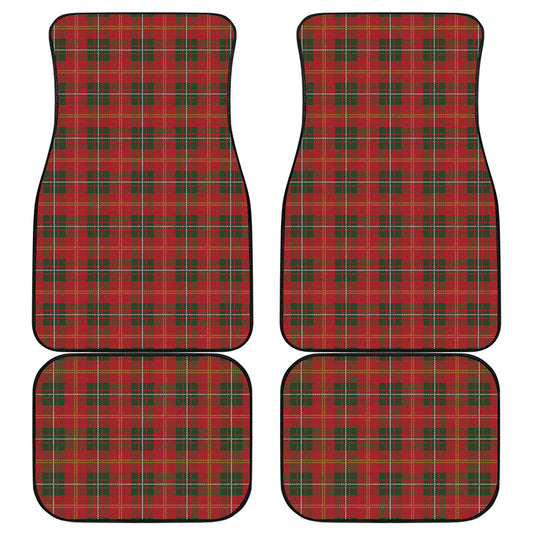 Christmas Scottish Tartan Pattern Print Front and Back Car Floor Mats