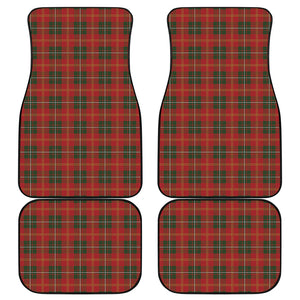 Christmas Scottish Tartan Pattern Print Front and Back Car Floor Mats