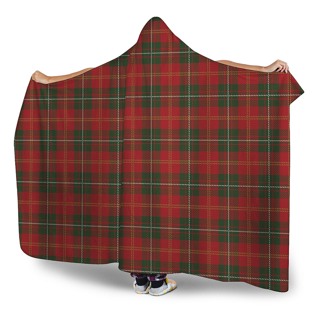 Christmas Scottish Tartan Pattern Print Hooded Blanket