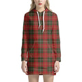 Christmas Scottish Tartan Pattern Print Pullover Hoodie Dress