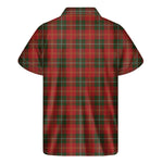 Christmas Scottish Tartan Pattern Print Men's Short Sleeve Shirt
