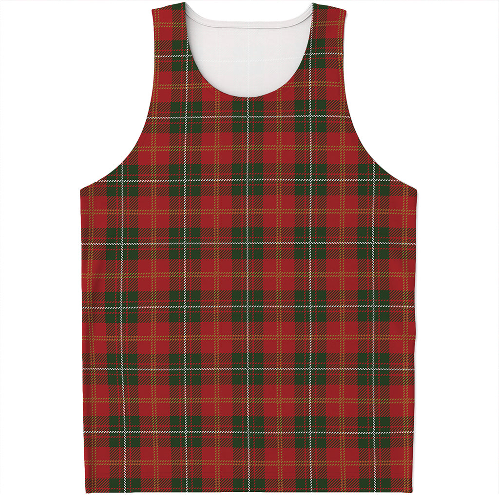 Christmas Scottish Tartan Pattern Print Men's Tank Top