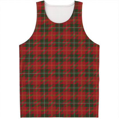 Christmas Scottish Tartan Pattern Print Men's Tank Top