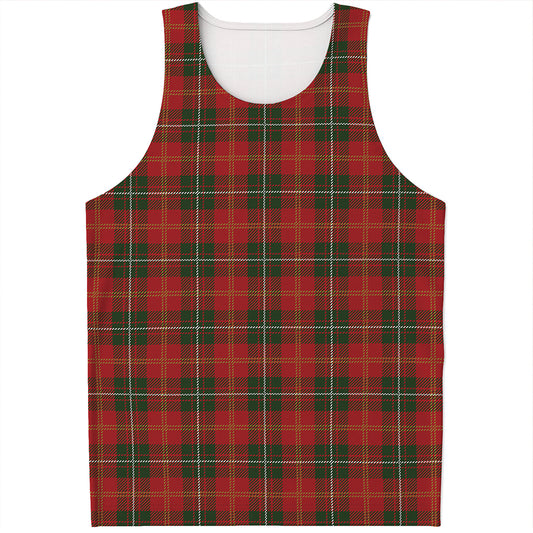 Christmas Scottish Tartan Pattern Print Men's Tank Top