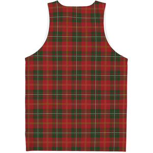 Christmas Scottish Tartan Pattern Print Men's Tank Top