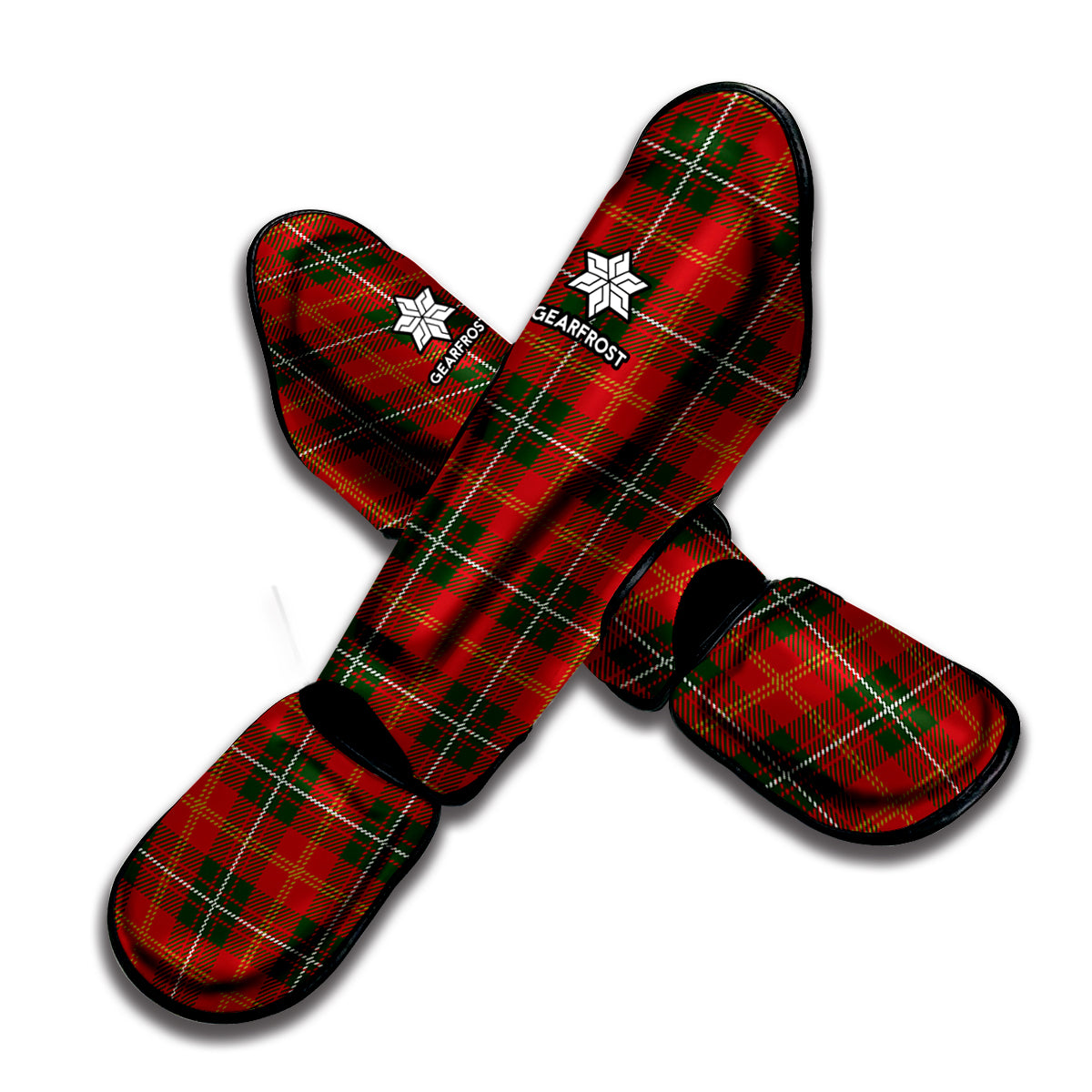 Christmas Scottish Tartan Pattern Print Muay Thai Shin Guard