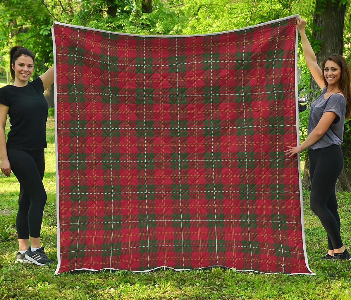Christmas Scottish Tartan Pattern Print Quilt