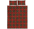 Christmas Scottish Tartan Pattern Print Quilt Bed Set