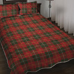 Christmas Scottish Tartan Pattern Print Quilt Bed Set