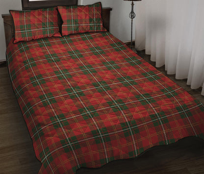 Christmas Scottish Tartan Pattern Print Quilt Bed Set