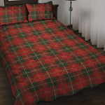 Christmas Scottish Tartan Pattern Print Quilt Bed Set