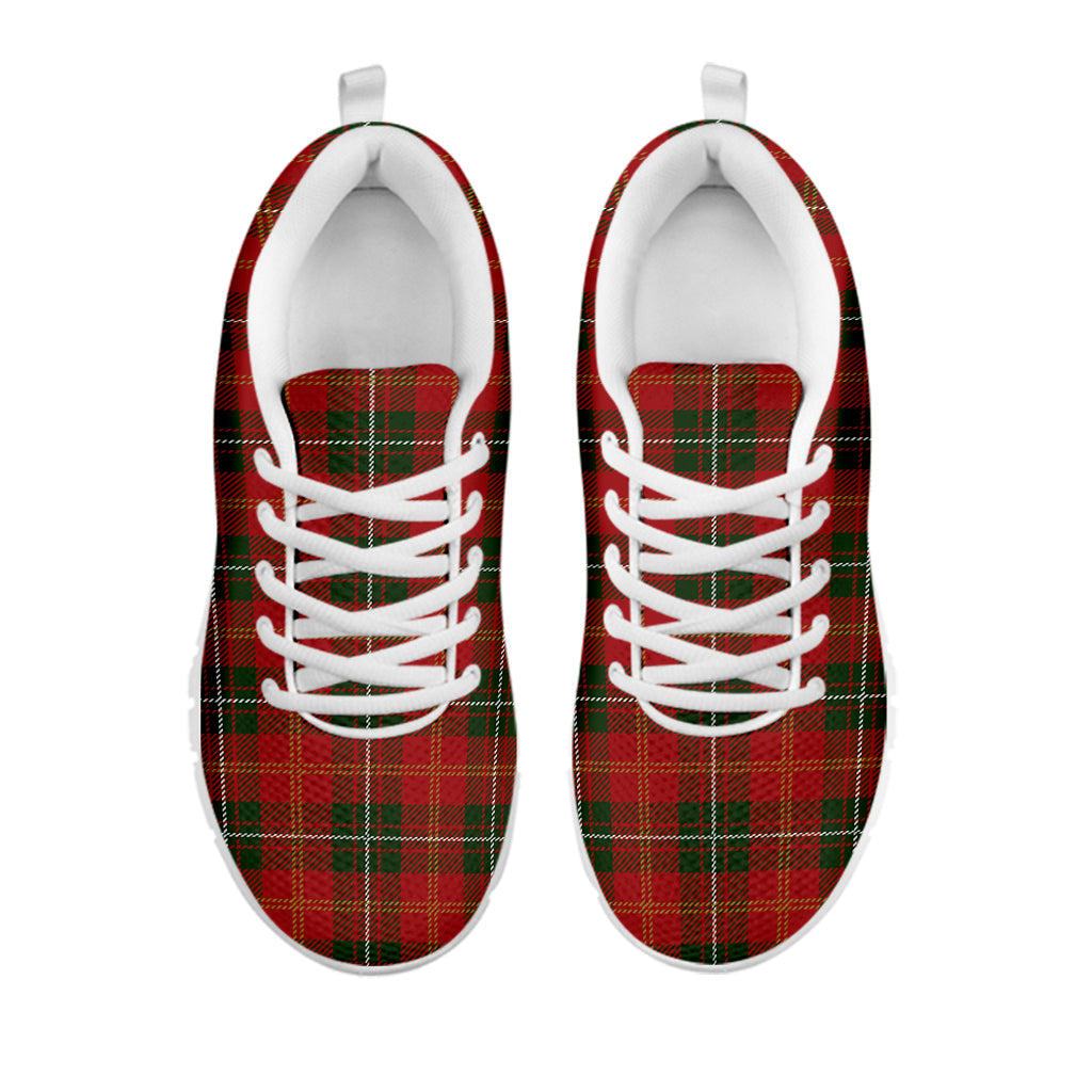 Christmas Scottish Tartan Pattern Print White Sneakers